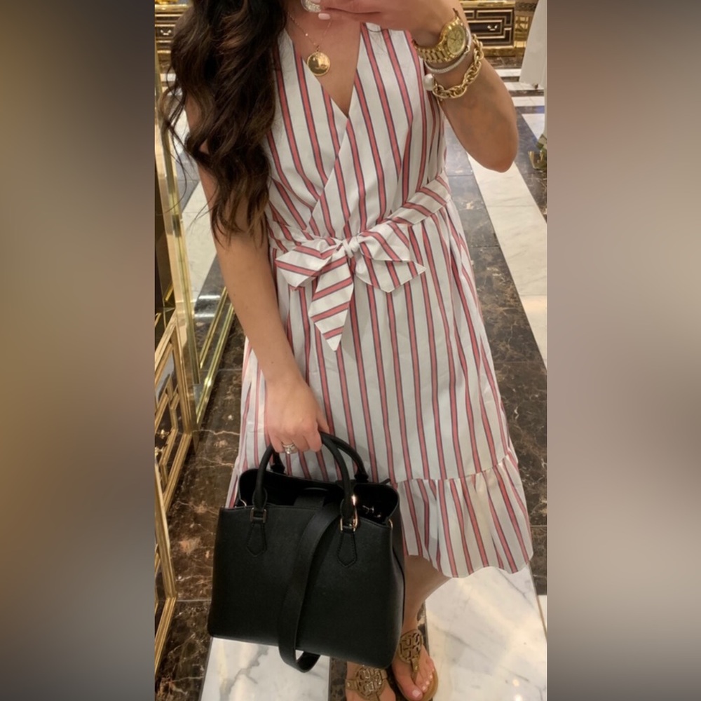 Draper James Stripe Faux Wrap Tank Dress Size 4
